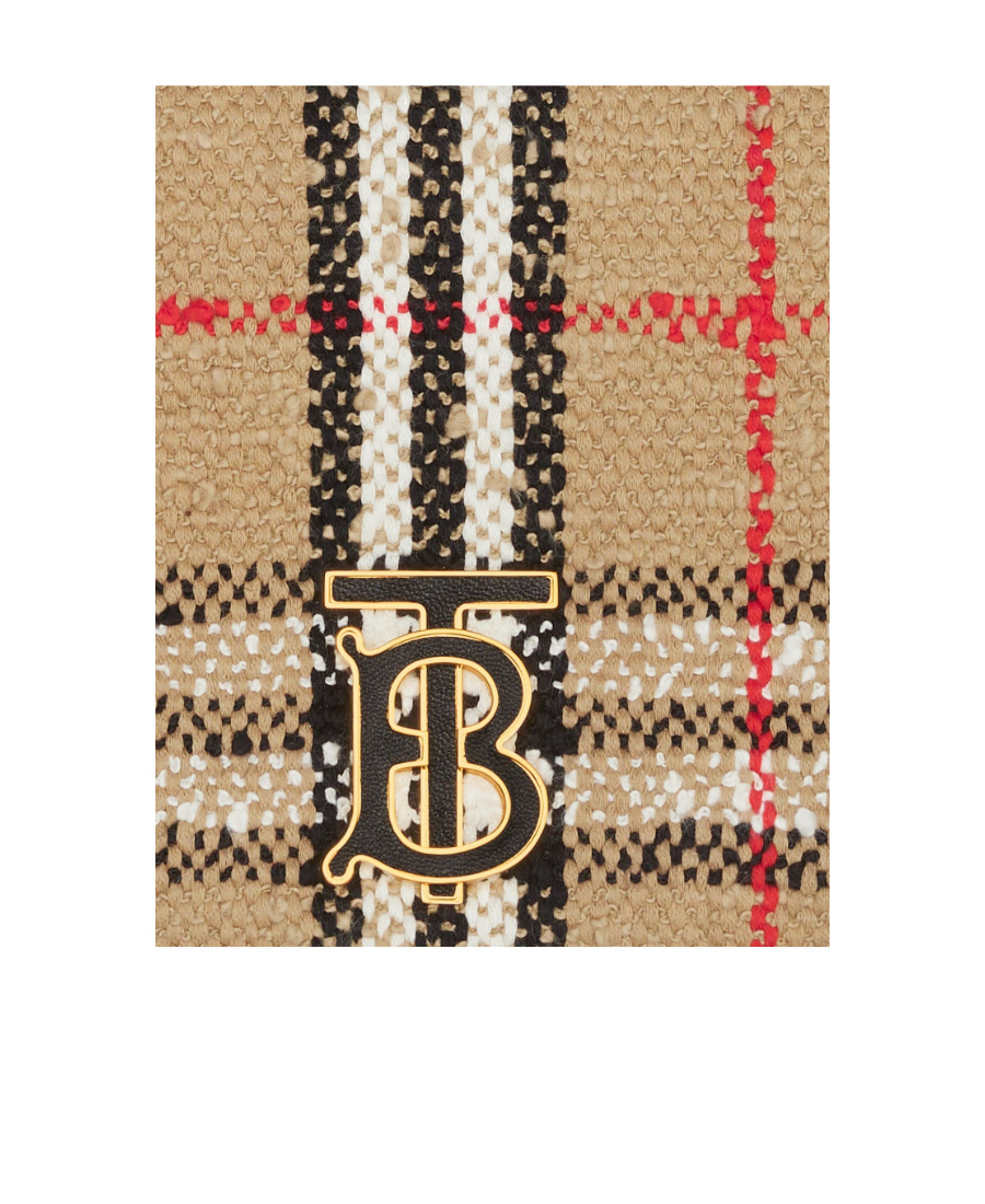 Burberry Small Lola Woven Check Crossbody In Multicolor