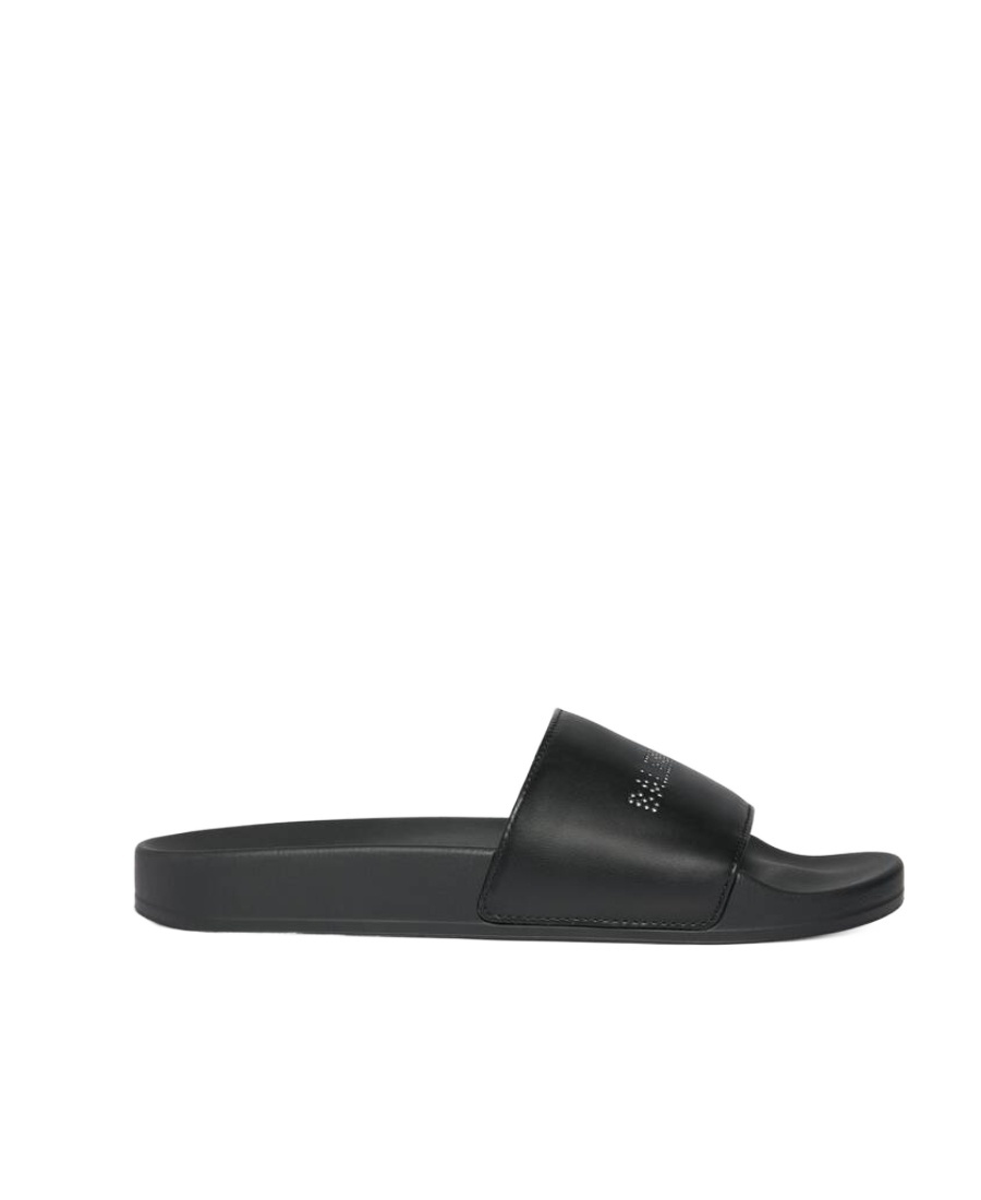 BALENCIAGA SANDALI POOL SLIDE CON STRASS DA DONNA IN NERO