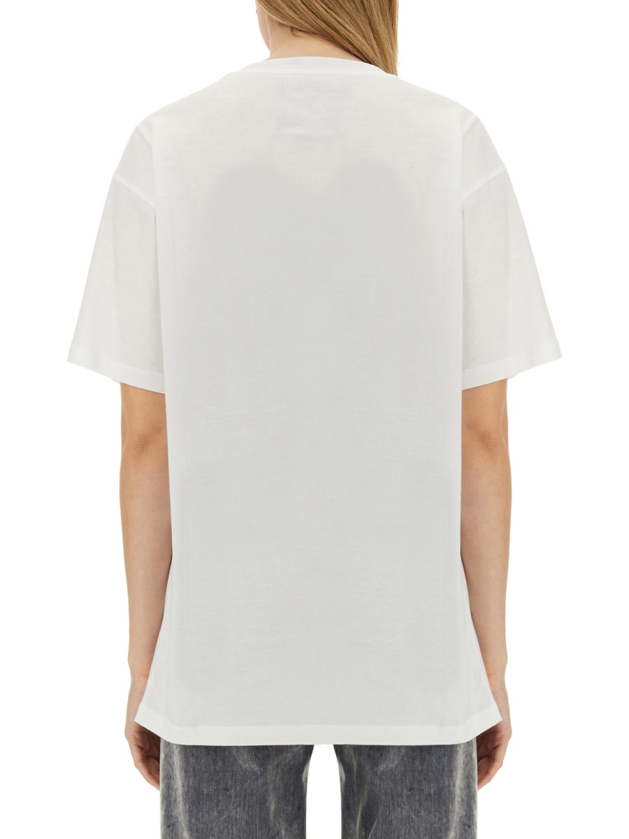 Moschino Hand Drawn Teddy Bear Logo T-shirt In White
