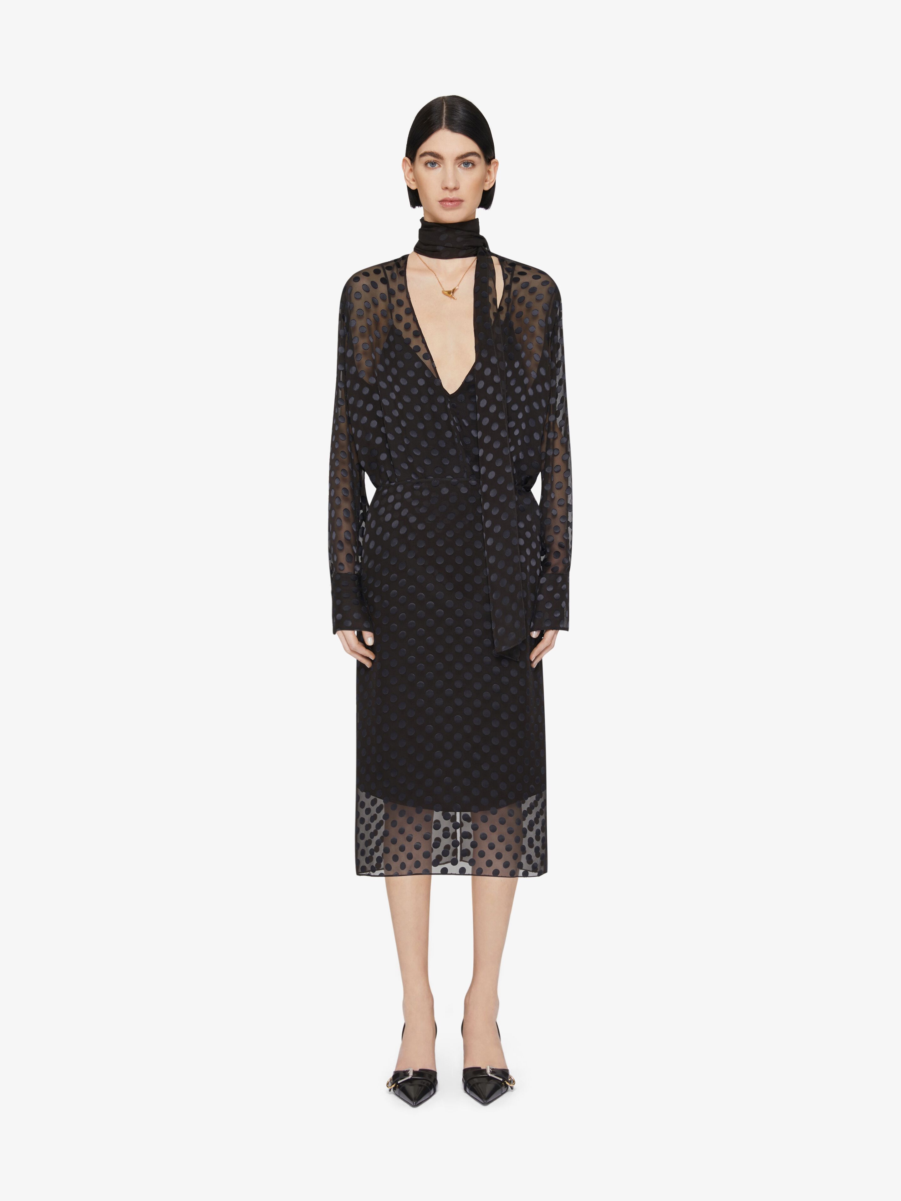 Givenchy Pussy-bow Polka-dot Silk-blend Chiffon Blouse In Black