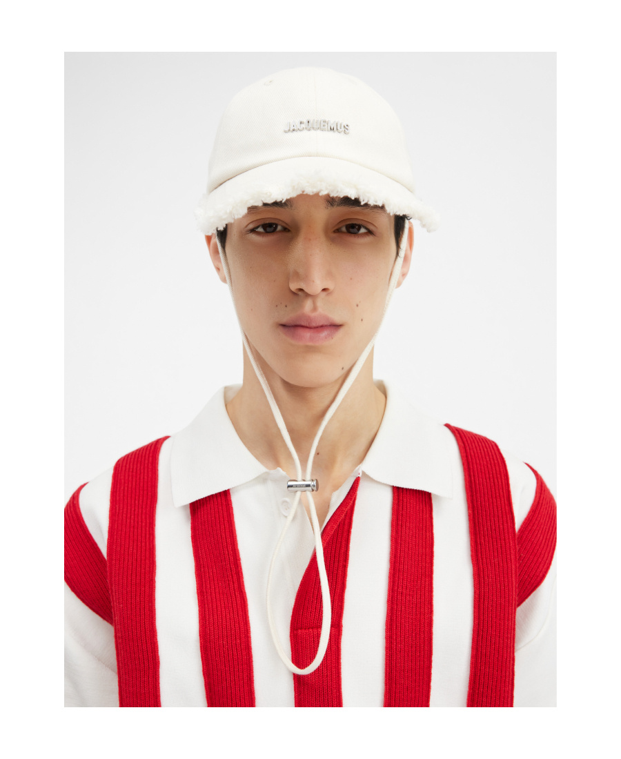 Jacquemus Jacquemu La Casquette Artichaut Fringe Baseball Cap In Nude