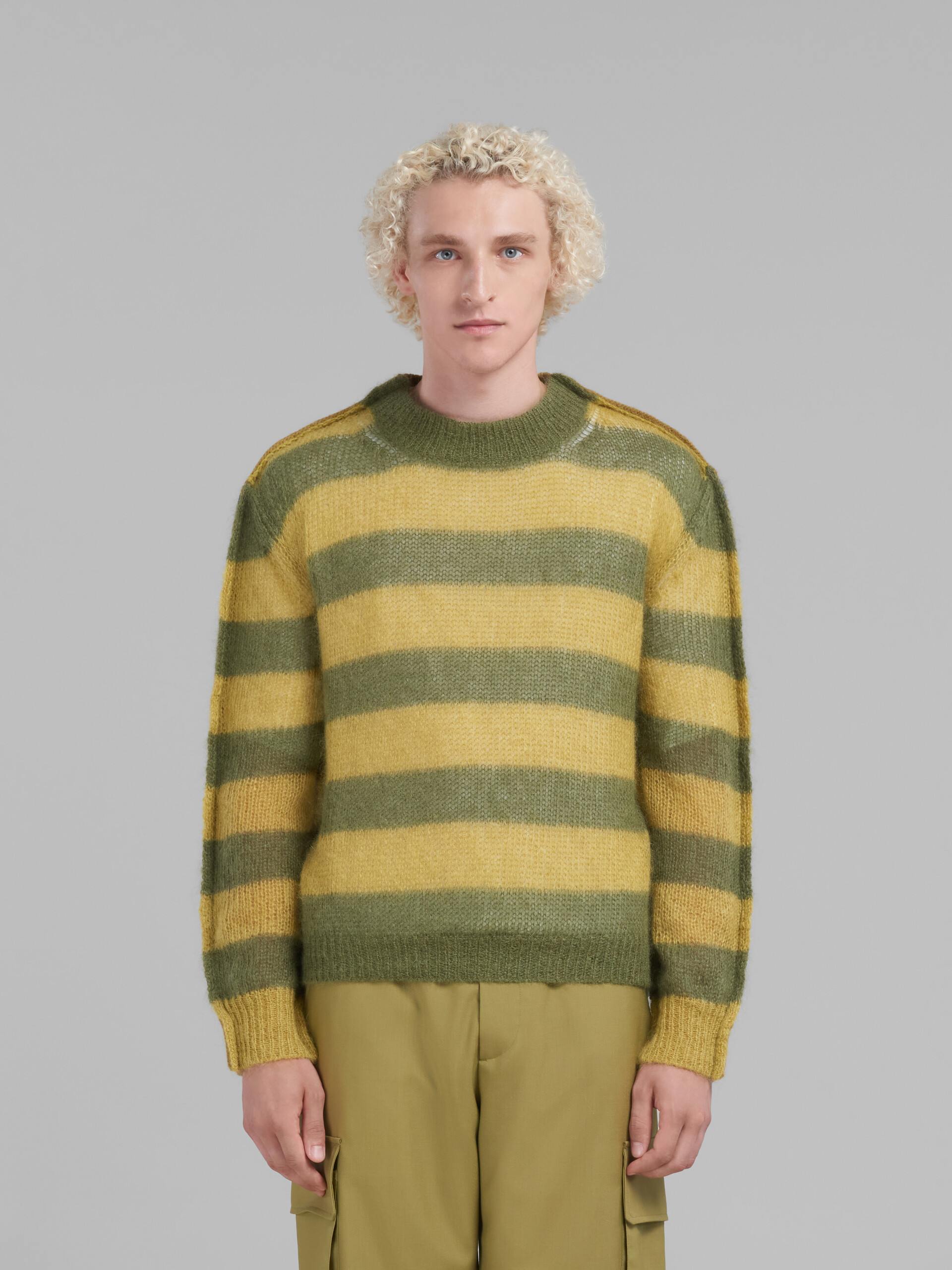 Marni Stripe-print Knit Jumper In Green