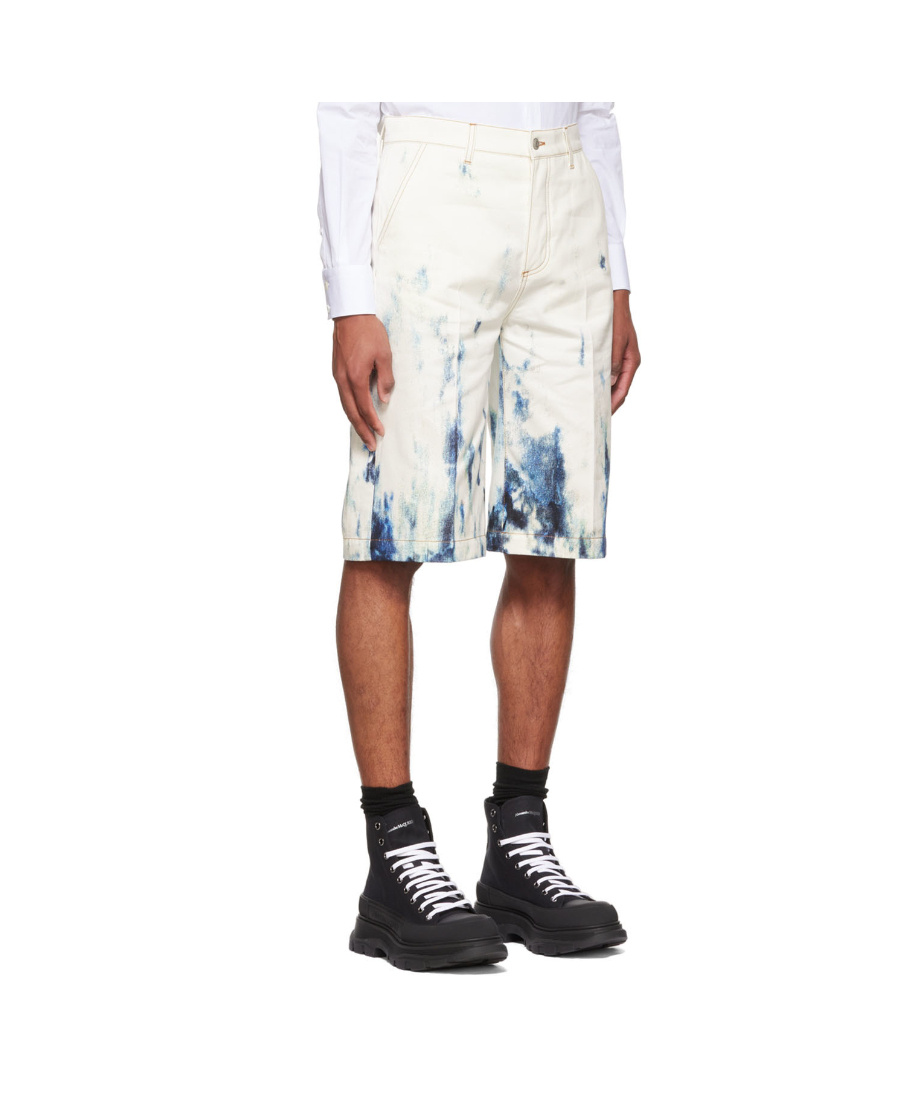 Alexander Mcqueen White Denim Shorts In White