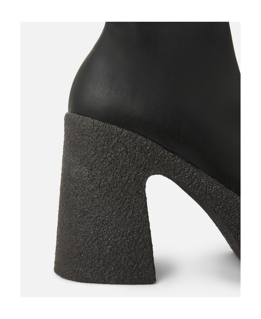 Stella Mccartney Black Skyla 120 Platform Vegan Leather Ankle Boots In Black