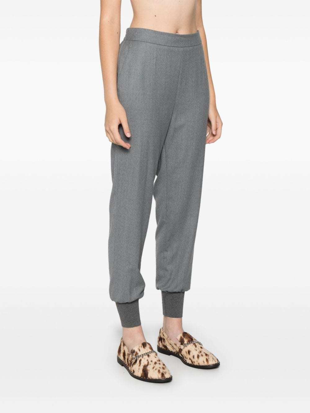 Stella Mccartney Wool Tapered Trousers In Gray