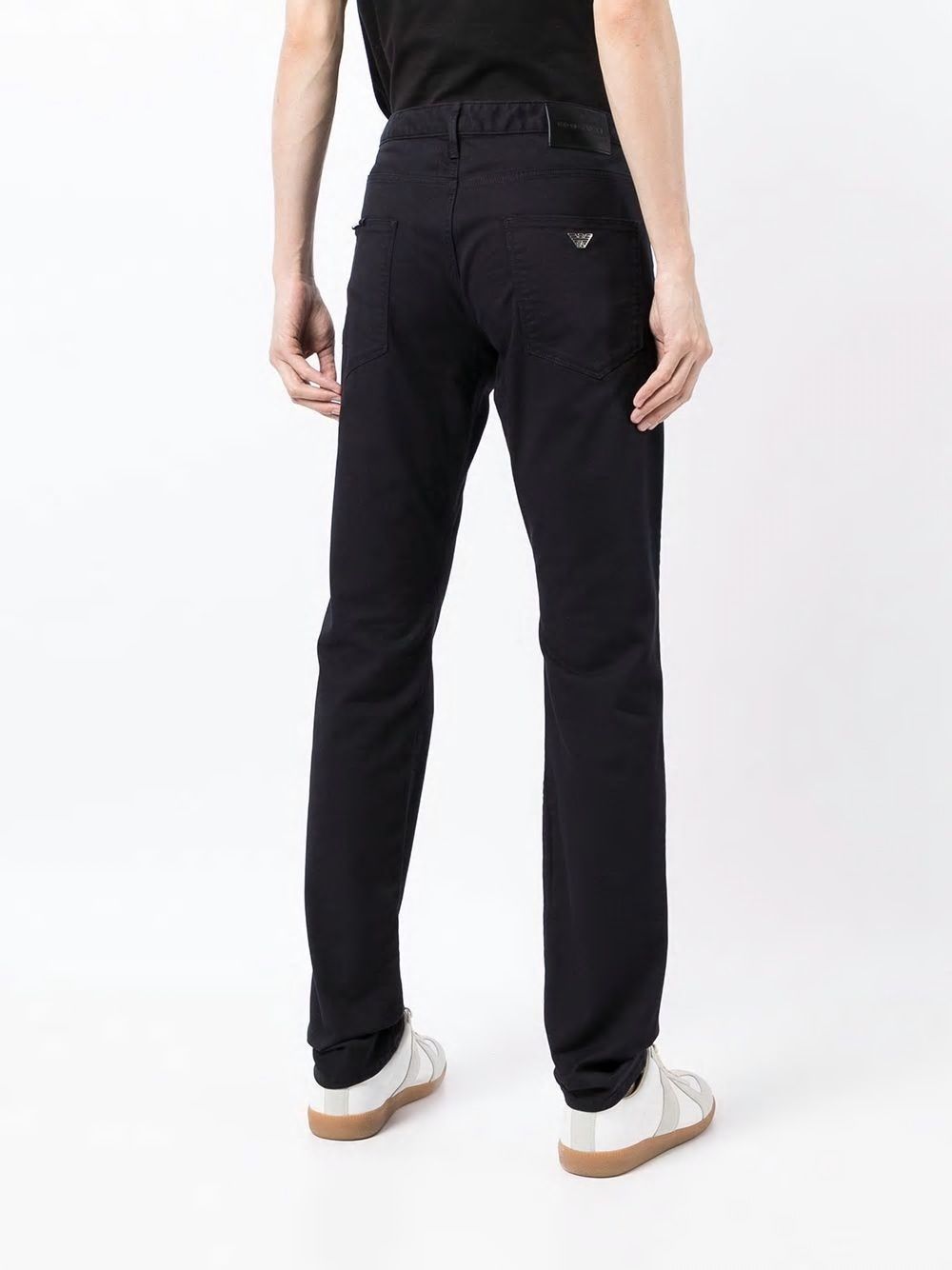 Emporio Armani Mid-rise Straight-leg Jeans In Black