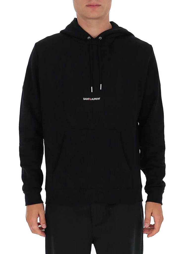 Saint Laurent Hot Multi-star Logo Hooded Sweater In Black
