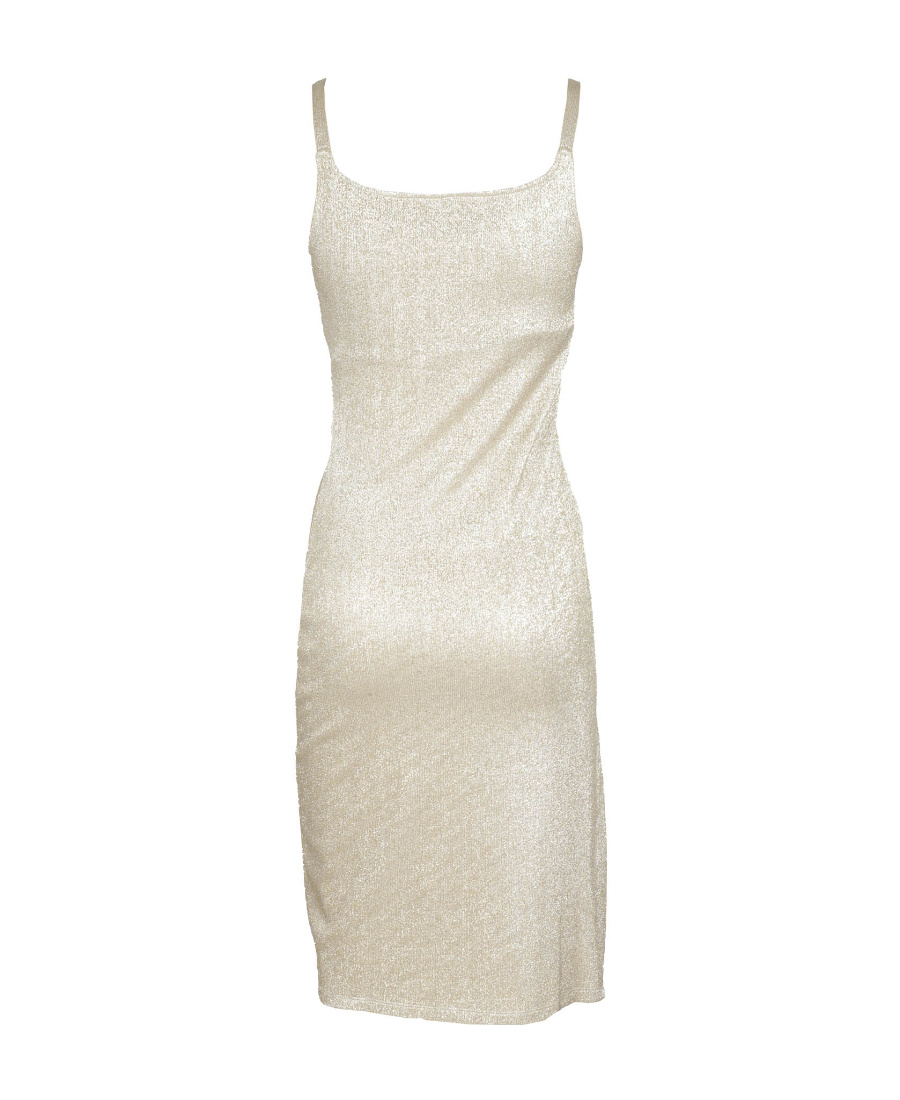 Rabanne Golden Ruched Sleeveless Mini Dress In Nude