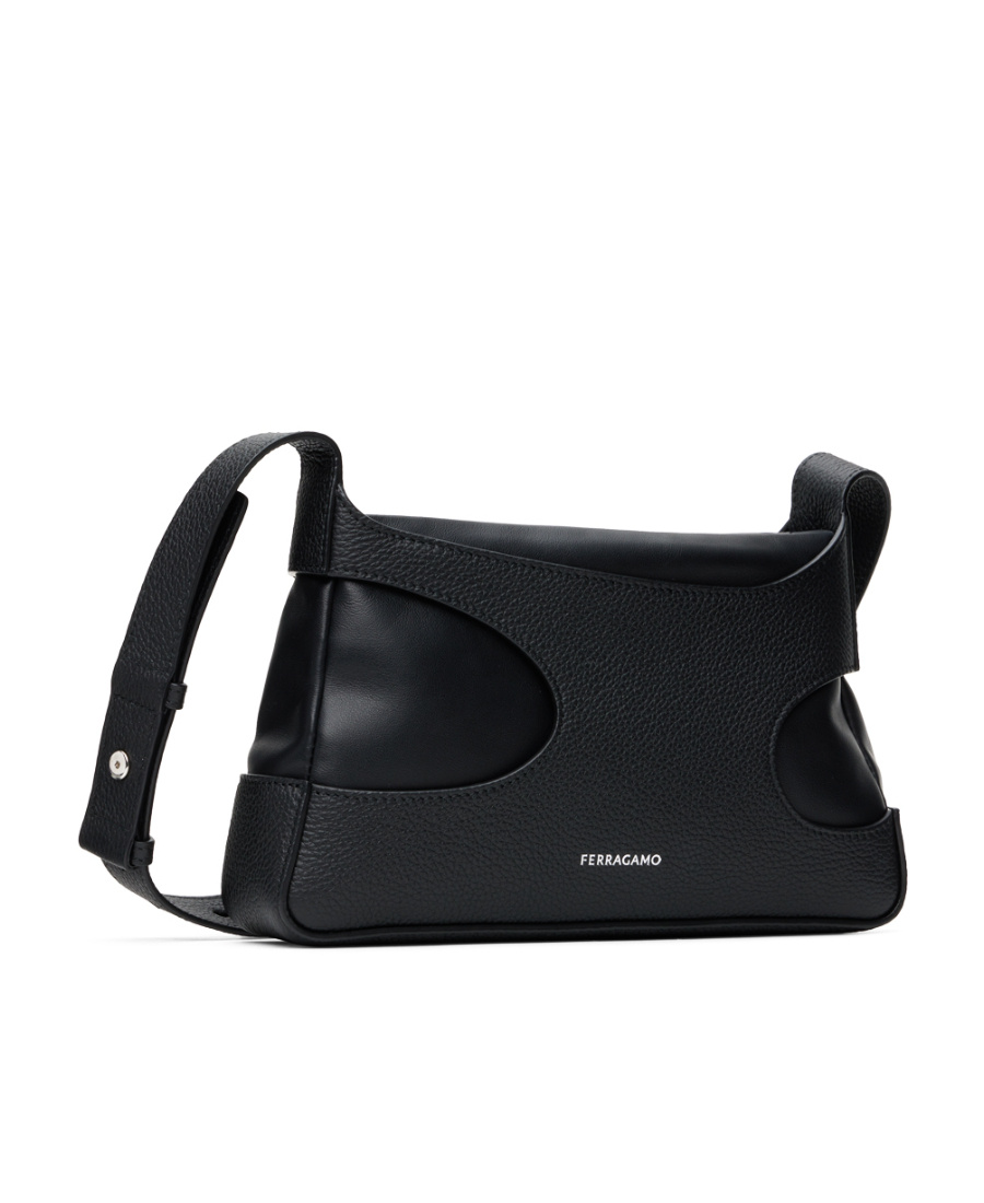 Ferragamo Black Mini Cutout Detailing Bag In Black