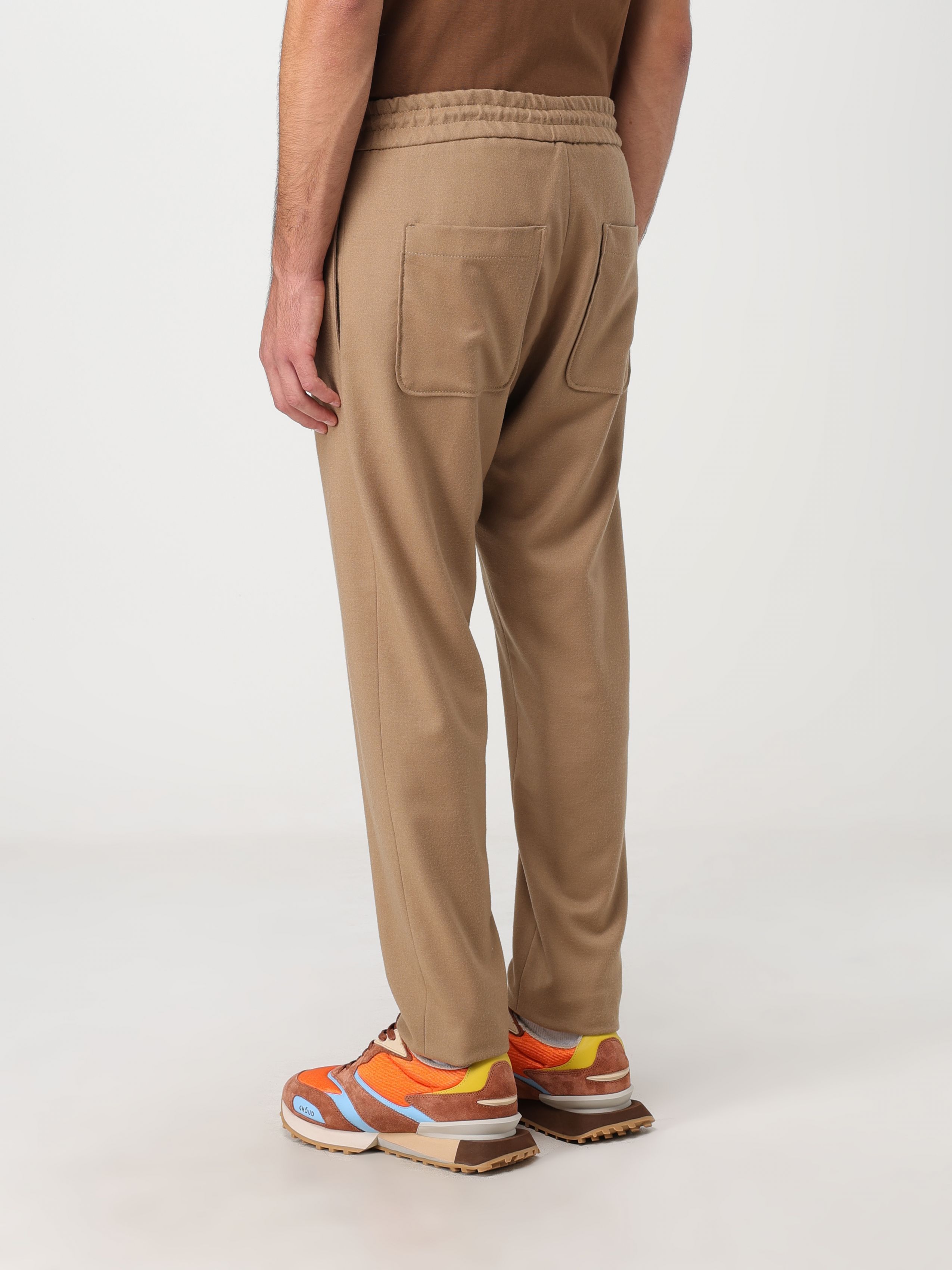 Dondup Elasticated Drawstring Waistband Trousers In Brown