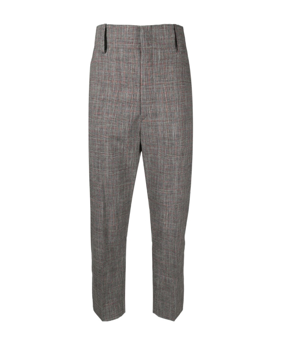 Isabel Marant Étoile Checked Tapered Trousers In Gray