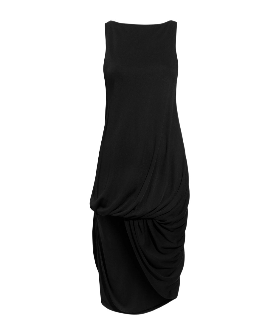 Jacquemus Draped Sleeveless Peplum Dress With Asymmetrical Hem In Black