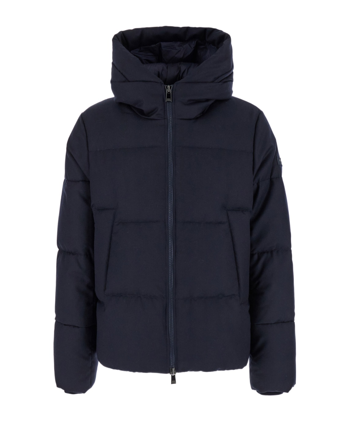 Tatras 'antoldo' Blue Down Jacket With Hood And Logo Patch In Black