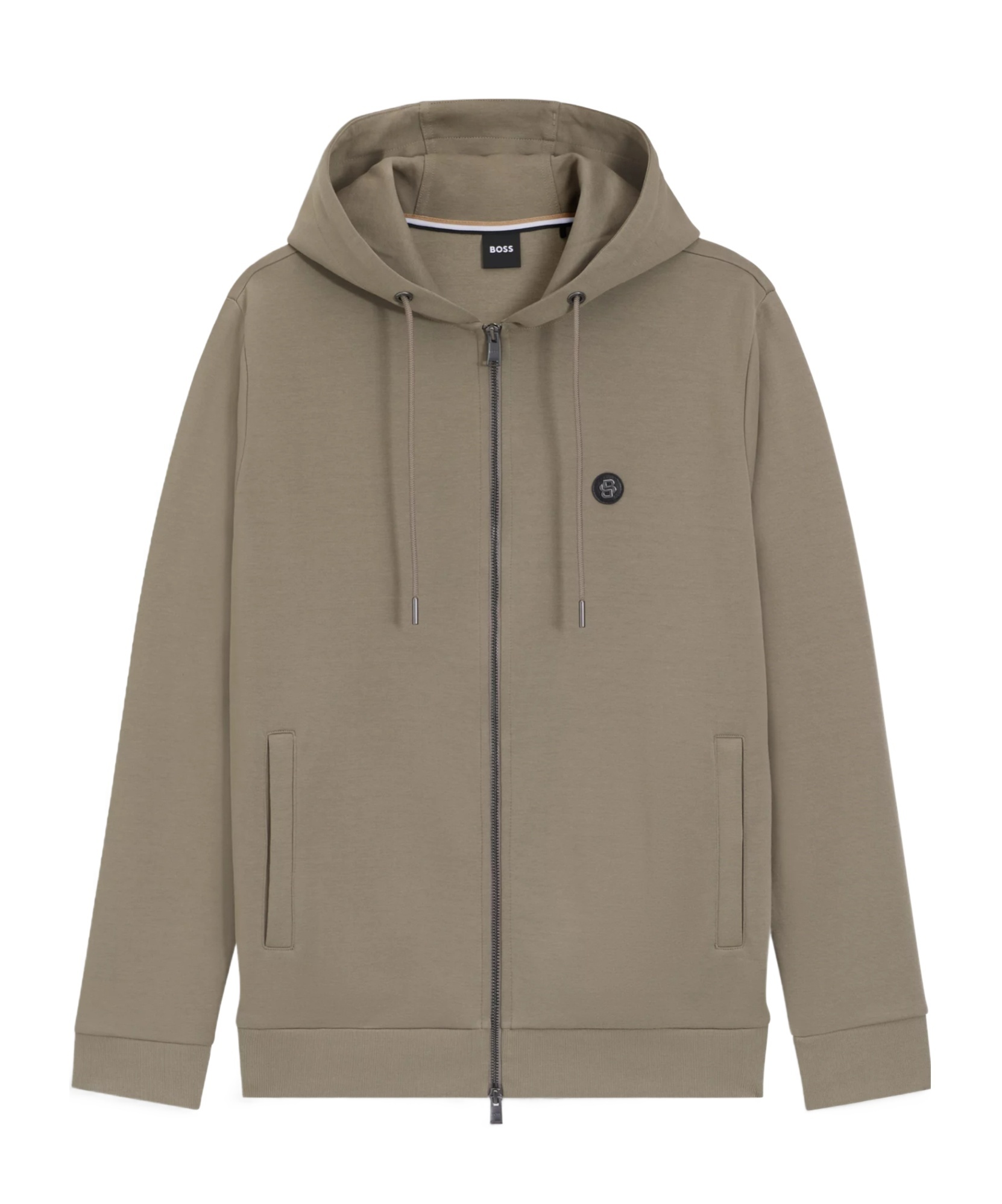 Hugo Boss Logo-patch Sweatshirt In Brown
