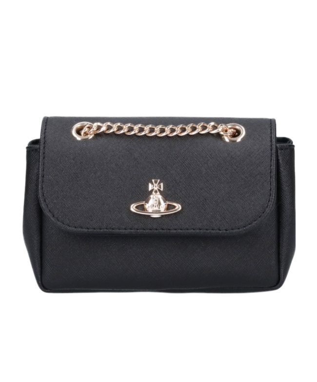 Vivienne Westwood Small Purse Chain Shoulder Bag In Black