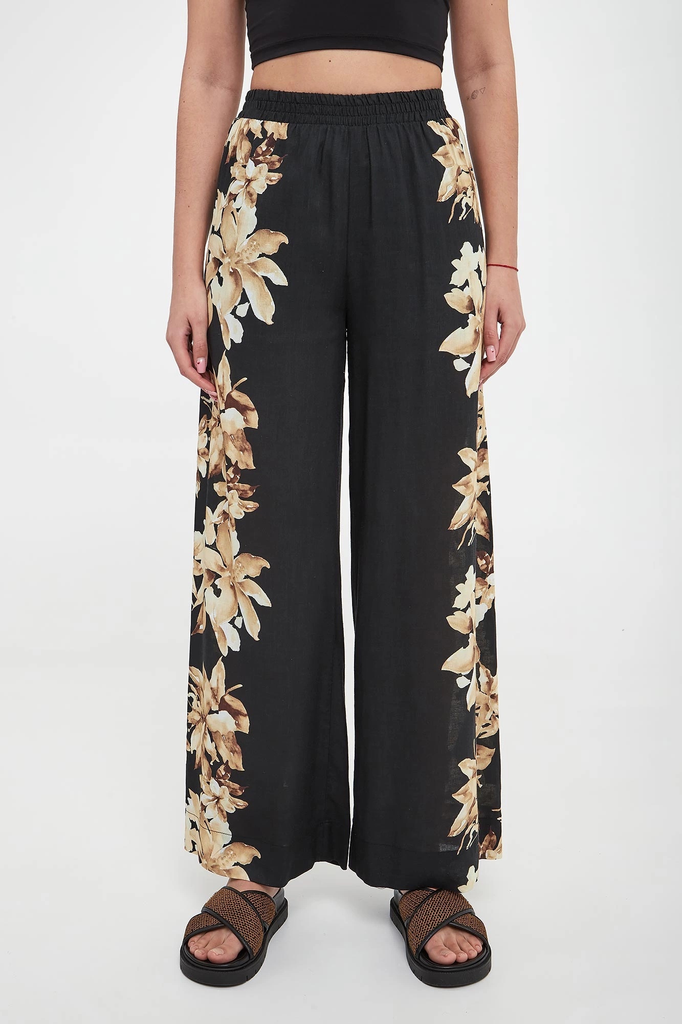TWINSET FLORAL-PRINT TROUSERS