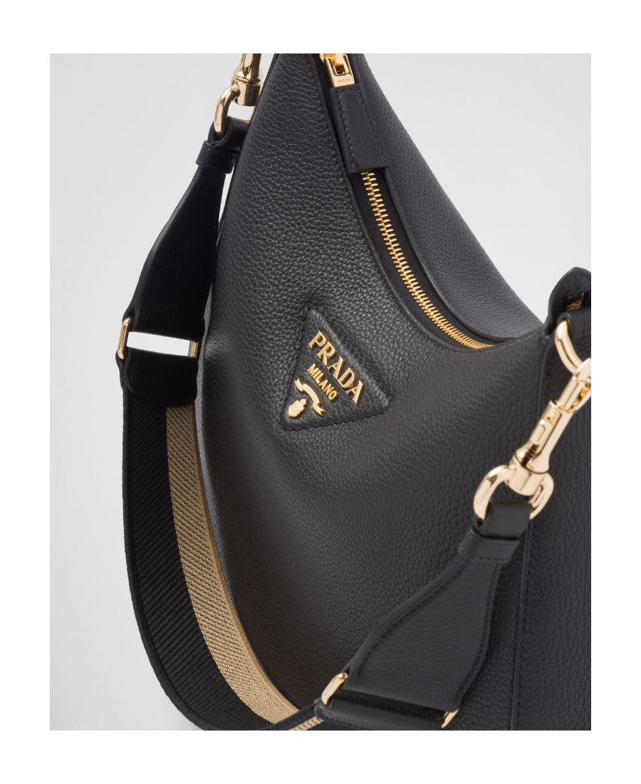 Prada Triangle-logo Shoulder Bag In Black
