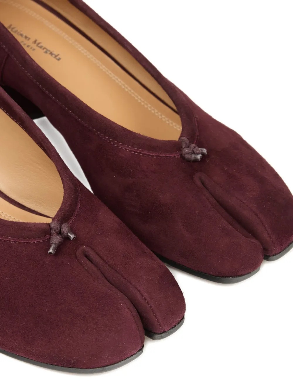 Maison Margiela Tabi Block-heel Suede Pumps In Red
