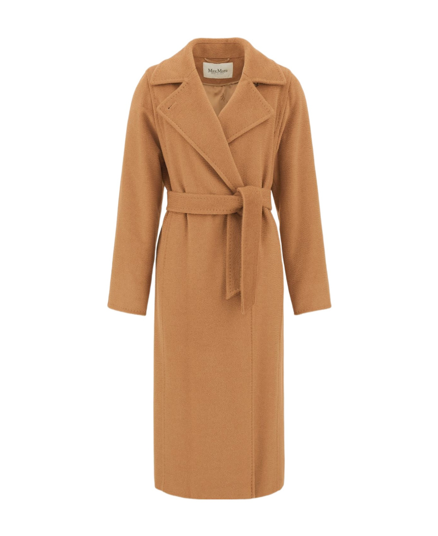 Max Mara Wool Cashmere Long-sleeved Coat In Nude