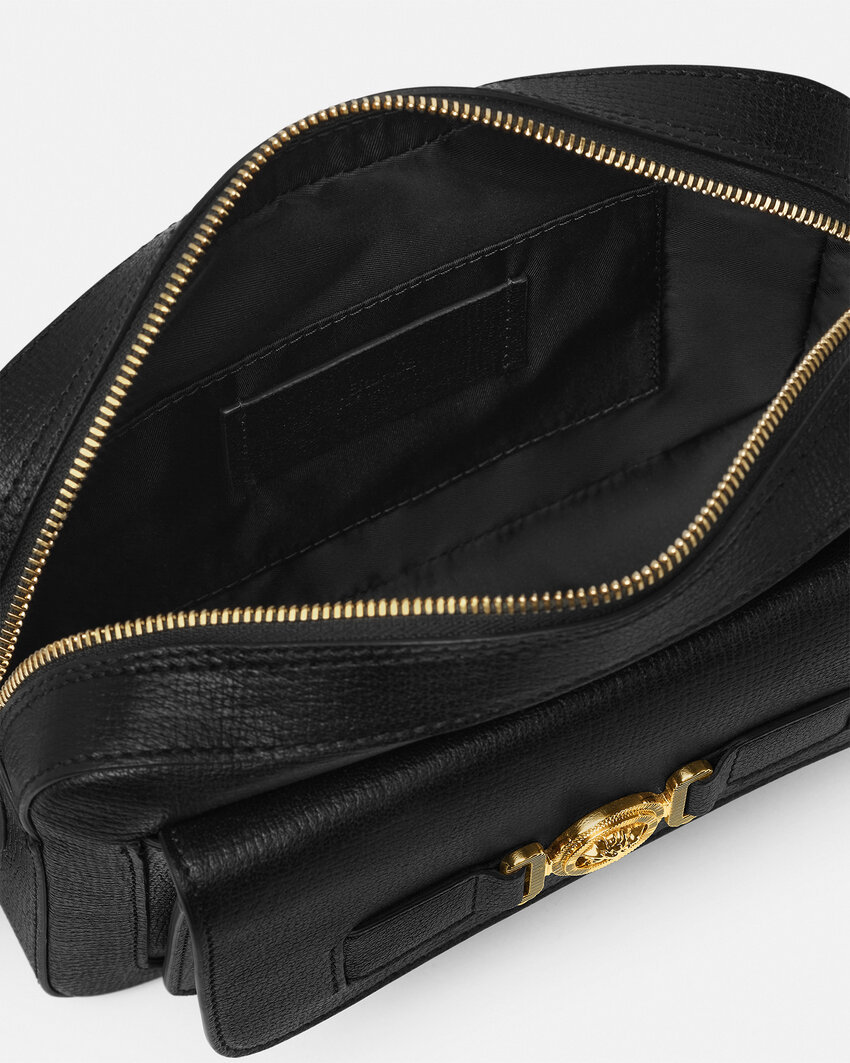 Versace Medusa Biggie Messenger Bag In Black