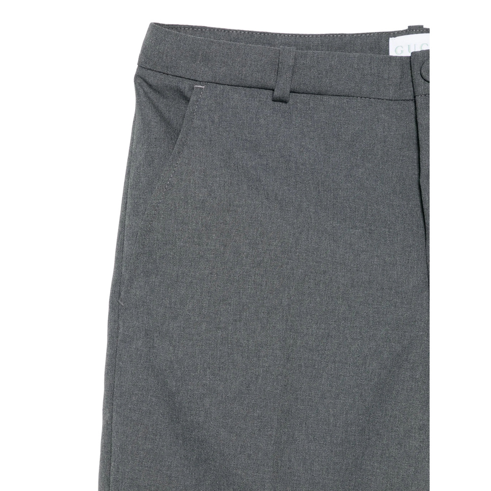 Gucci Belt Loop Casual Pants In Gray
