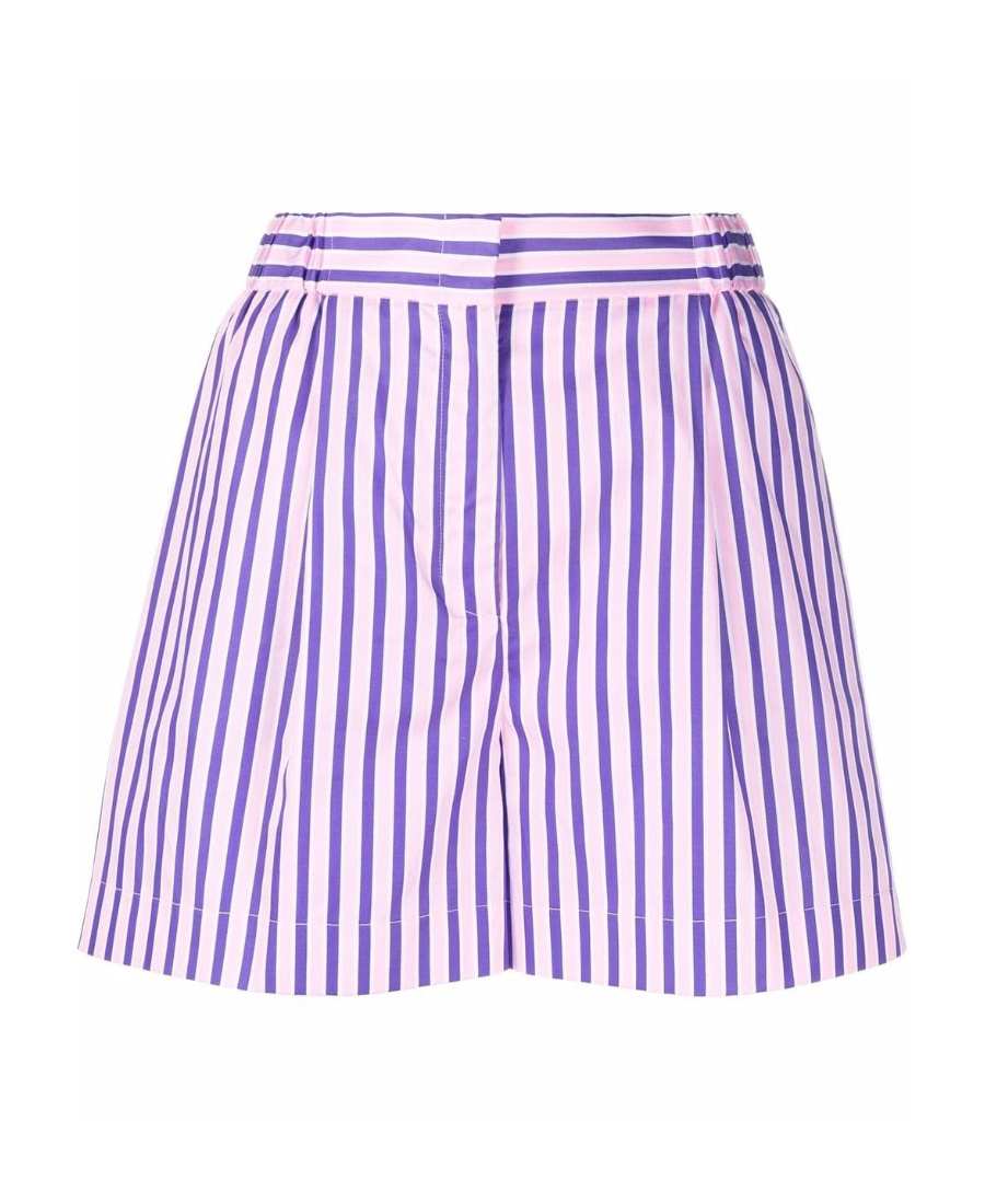 Etro High-waisted Pinstripe Shorts In Pink