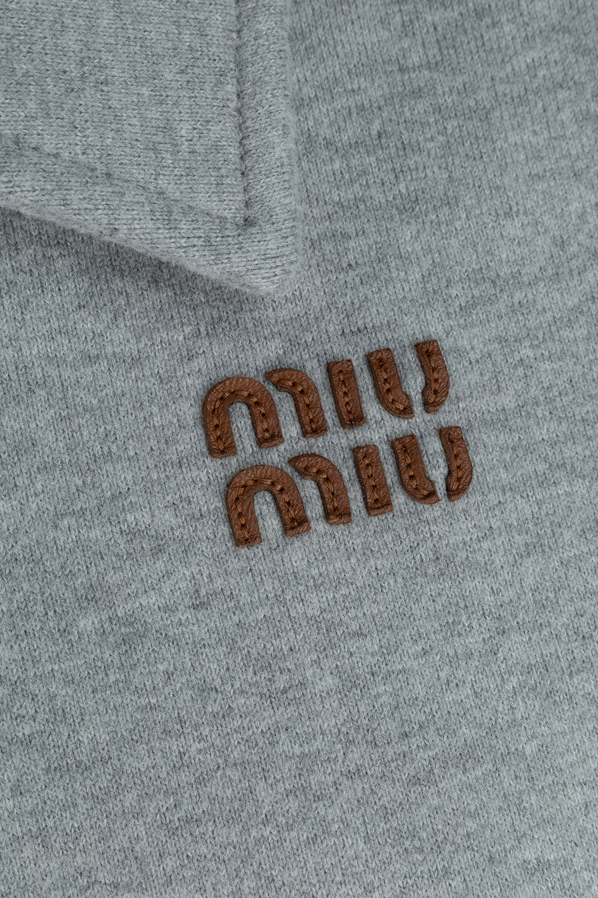 Miu Miu Long-sleeved Sweater In Gray