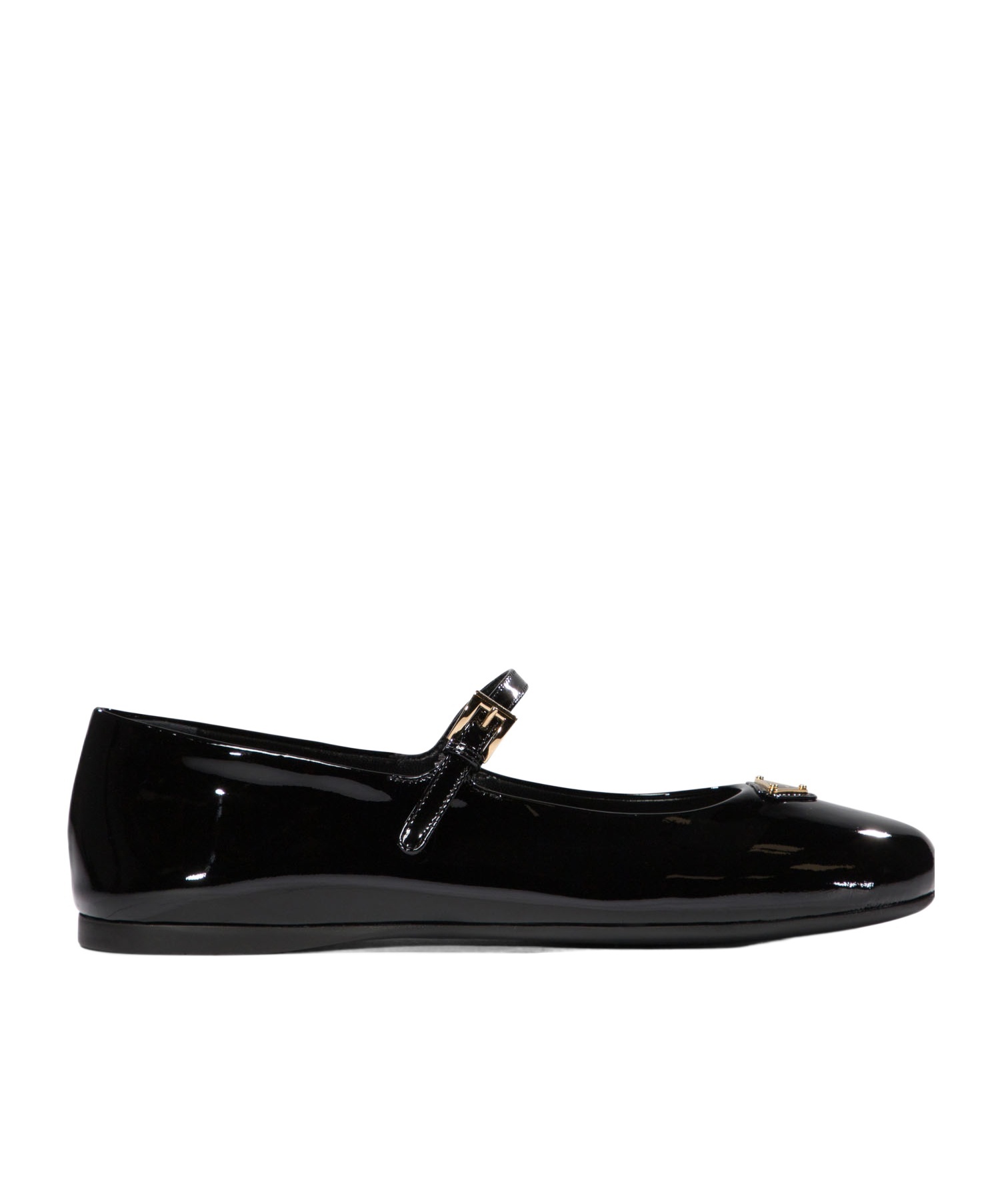 Prada Woman Black Flats In Black