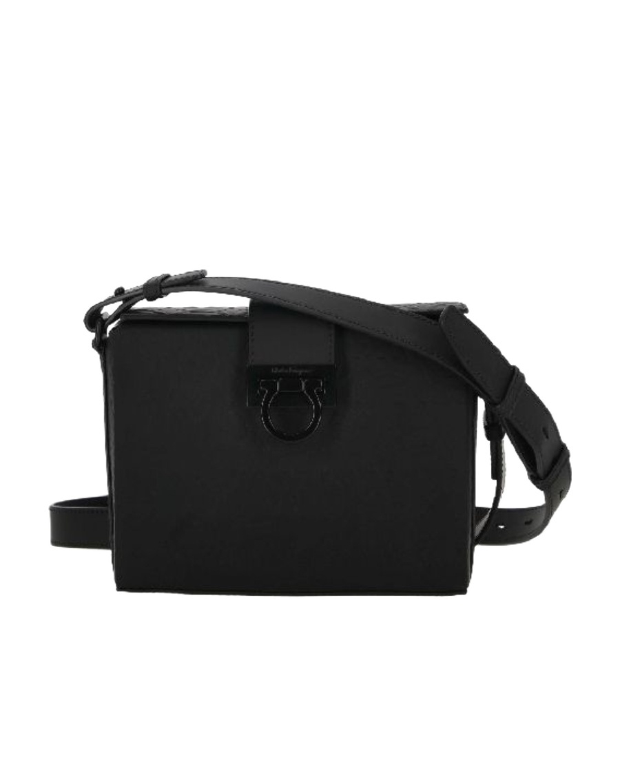 FERRAGAMO GANCINI EMBOSSED SHOULDER BAG