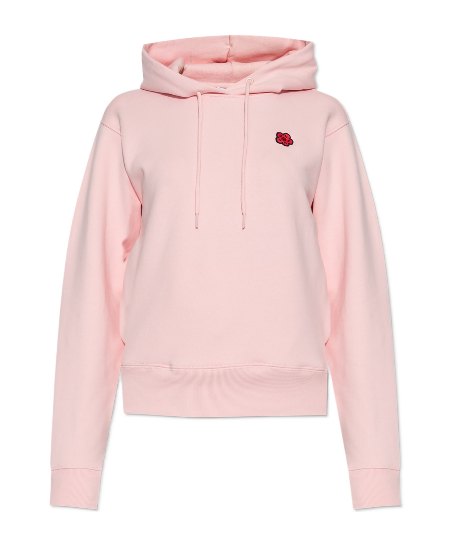 Kenzo Drawstring Hood Long Sleeve Sweater In Pink