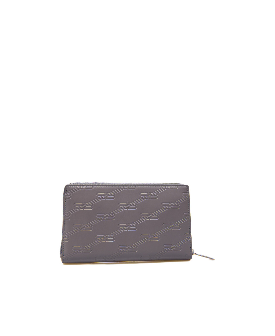 Balenciaga Luxurious Grey Leather Wallet In Gray
