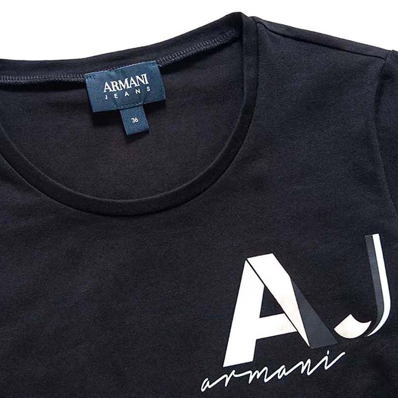Shop Armani Jeans Logo T-shirt In Black