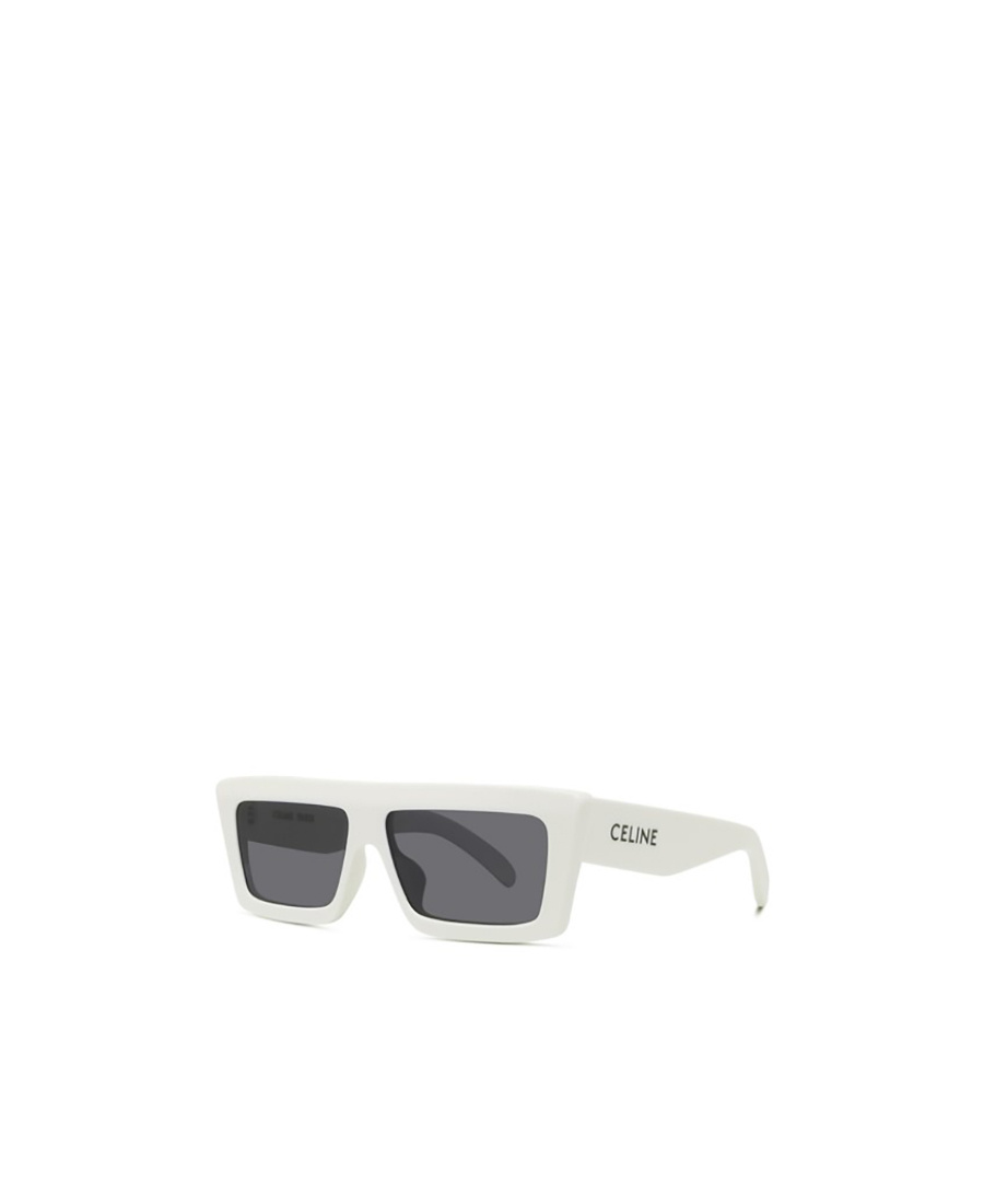 Celine Monochroms 57mm Rectangular Sunglasses In White