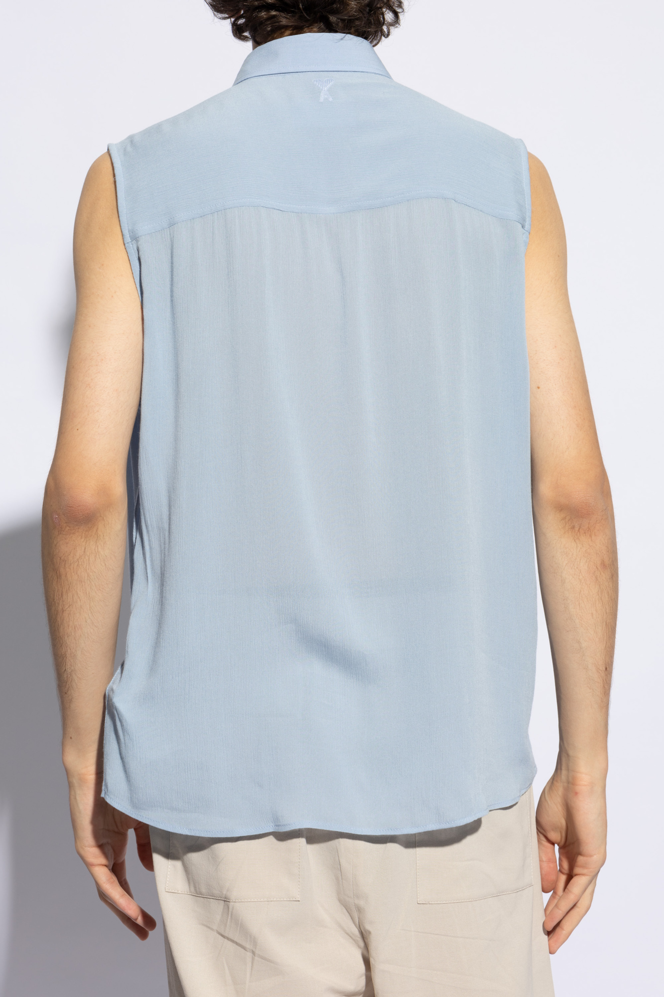 Ami Alexandre Mattiussi Ami Paris Ami De Coeur Motif Sleeveless Shirt In White