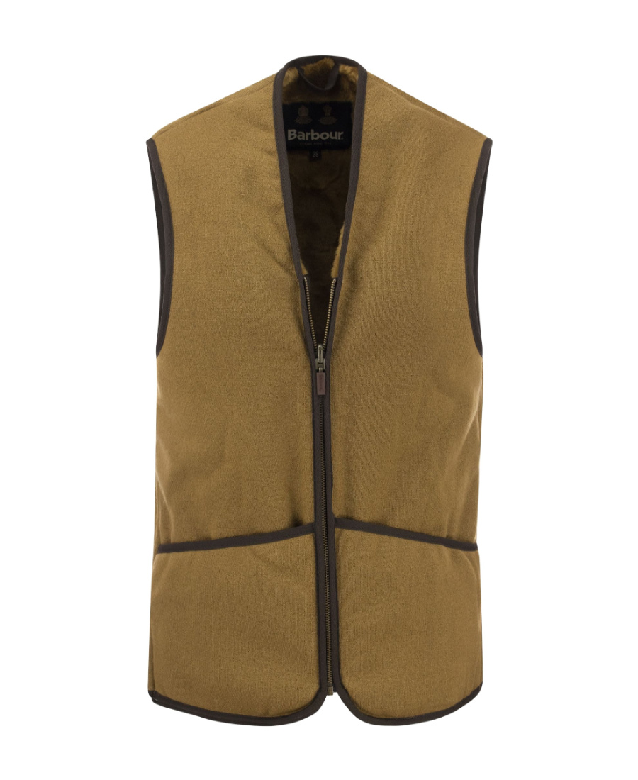 Barbour Reversible Fleece Vest In Brown