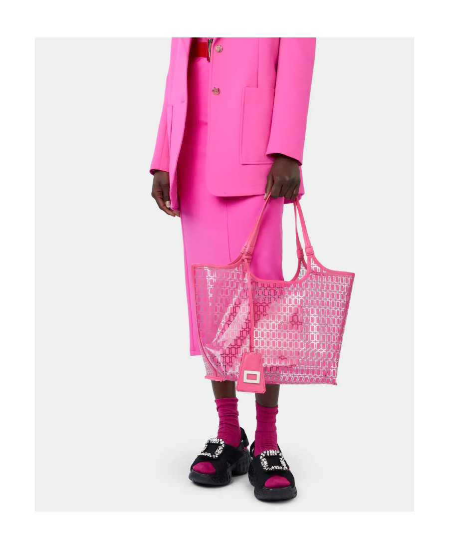 Roger Vivier Geometric-printed Tote Bag In Pink