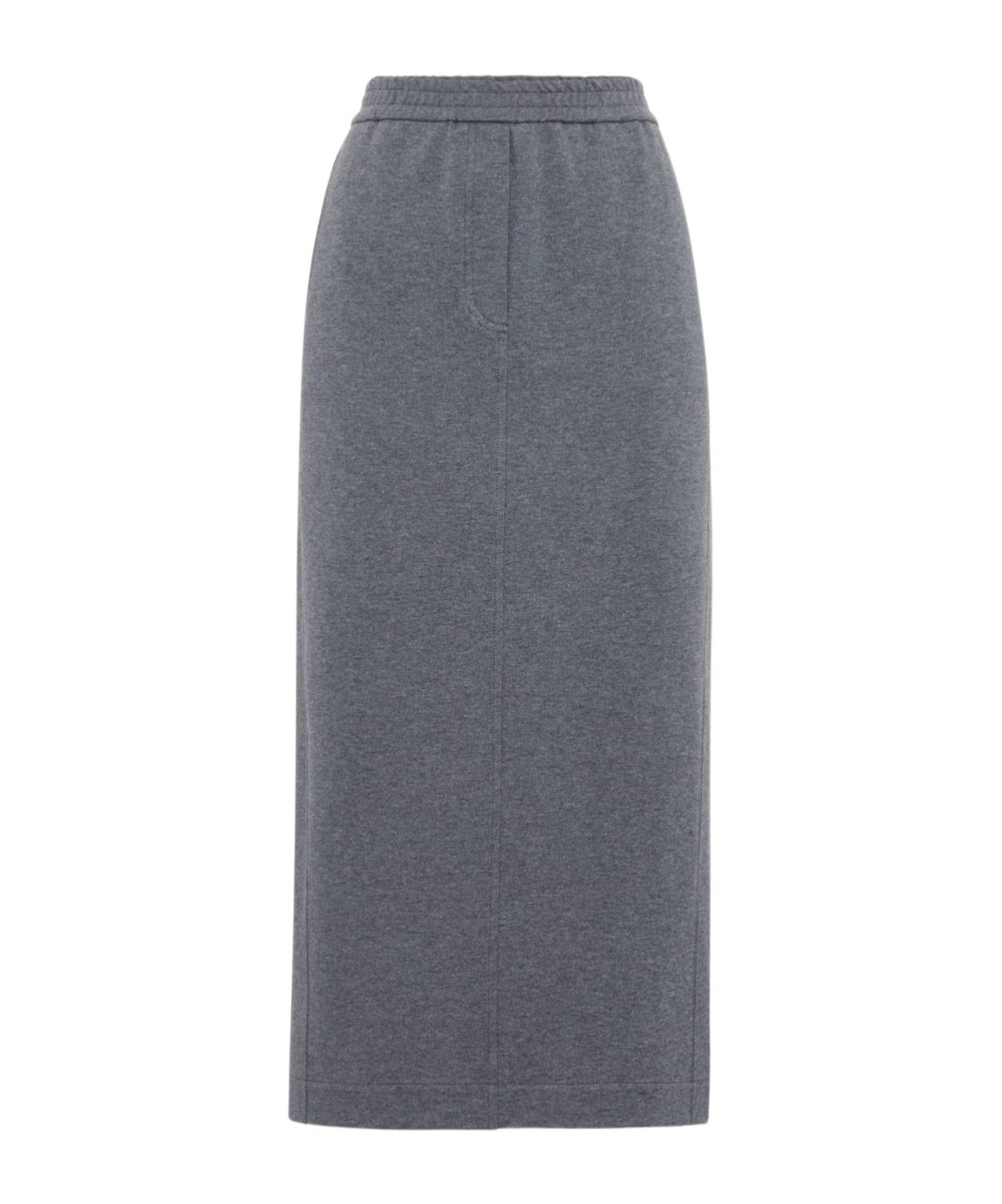 Brunello Cucinelli Women's Stretch Cotton Lightweight Midi Skirt In Gray