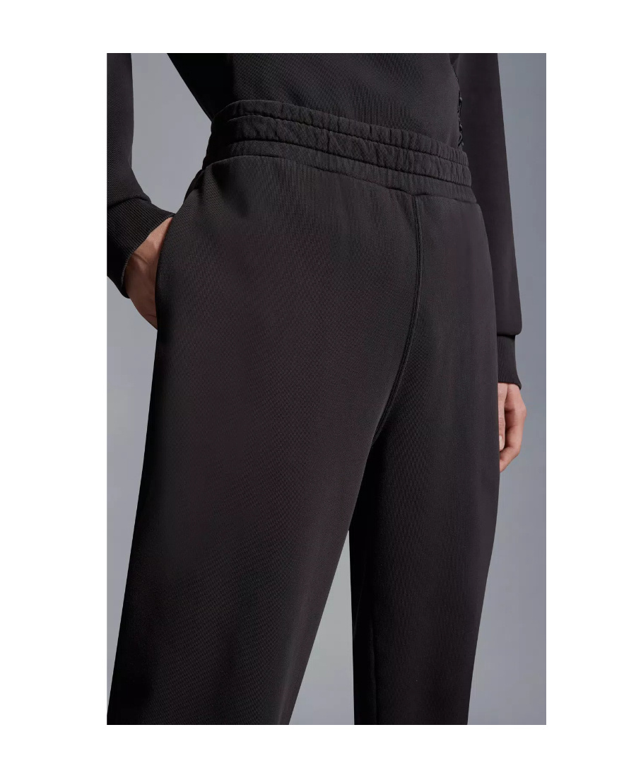 Moncler Logo-embroidered Cotton Track Pants In Black