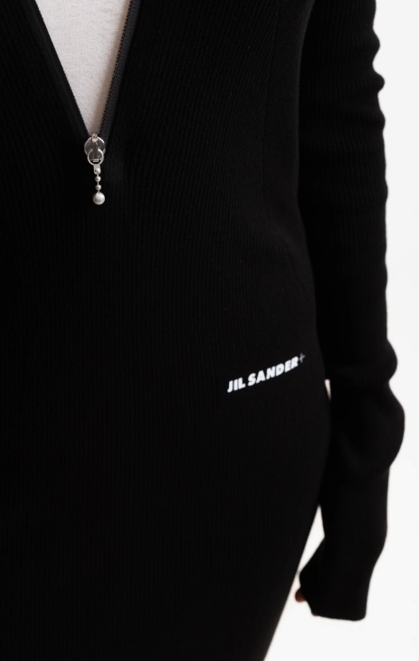 Jil Sander Dress With Logo In Black