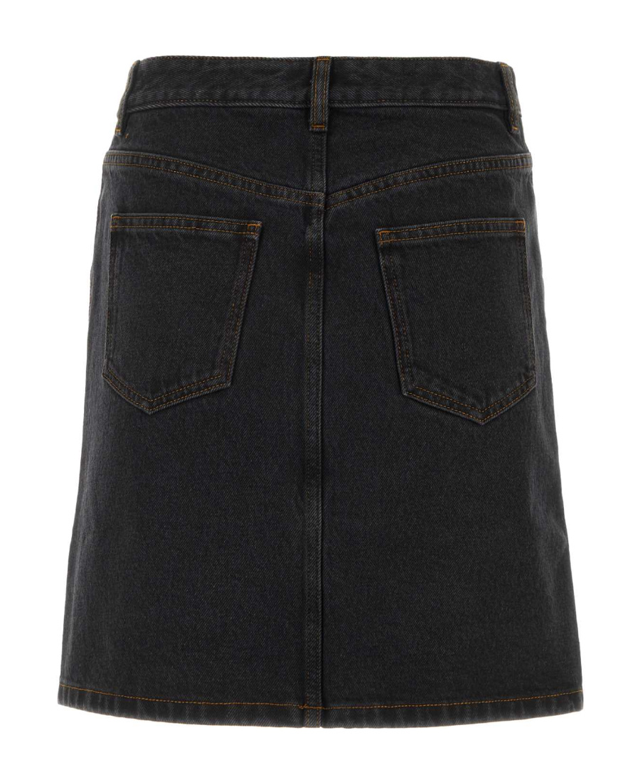 Apc Standard A-line Denim Miniskirt In Black