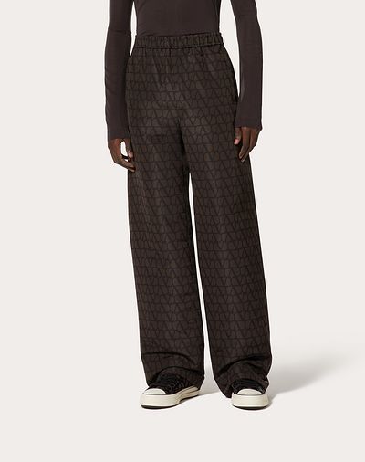 Valentino Cotton Joggers With Toile Iconographe Print In Black