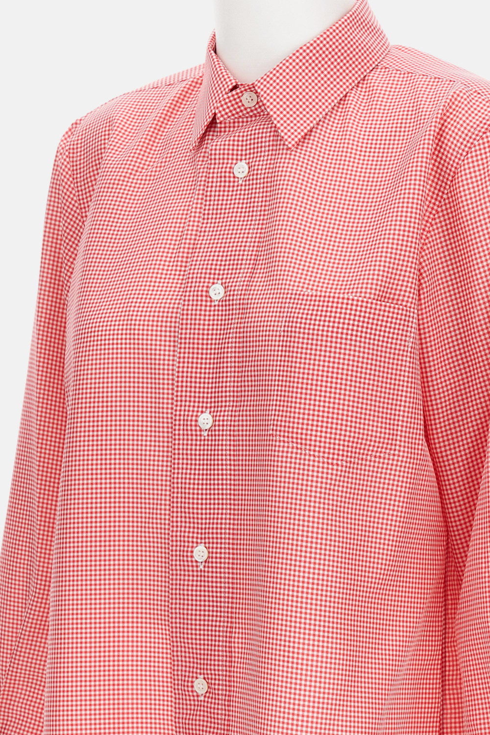 Comme Des Garçons Checked Long-sleeve Shirt In Pink