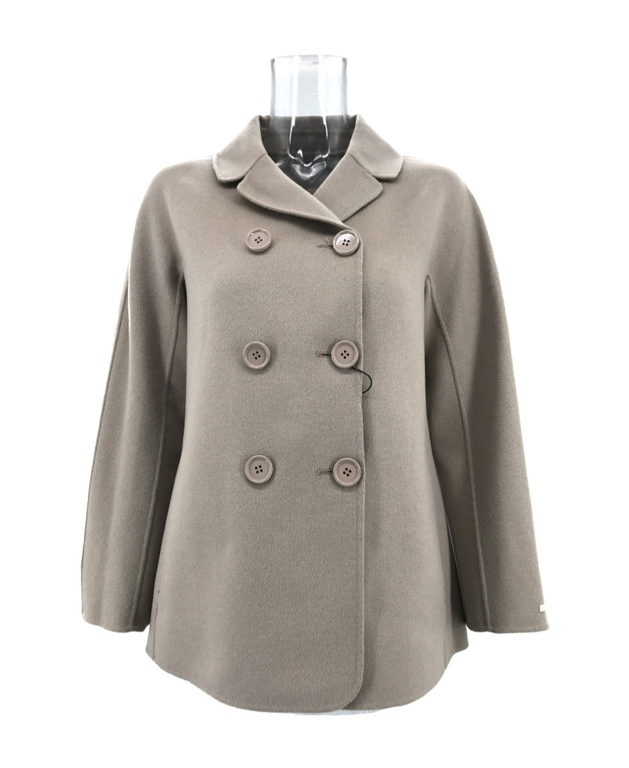 Max Mara Double-breasted Long-sleeved Casual Jacket In Gray