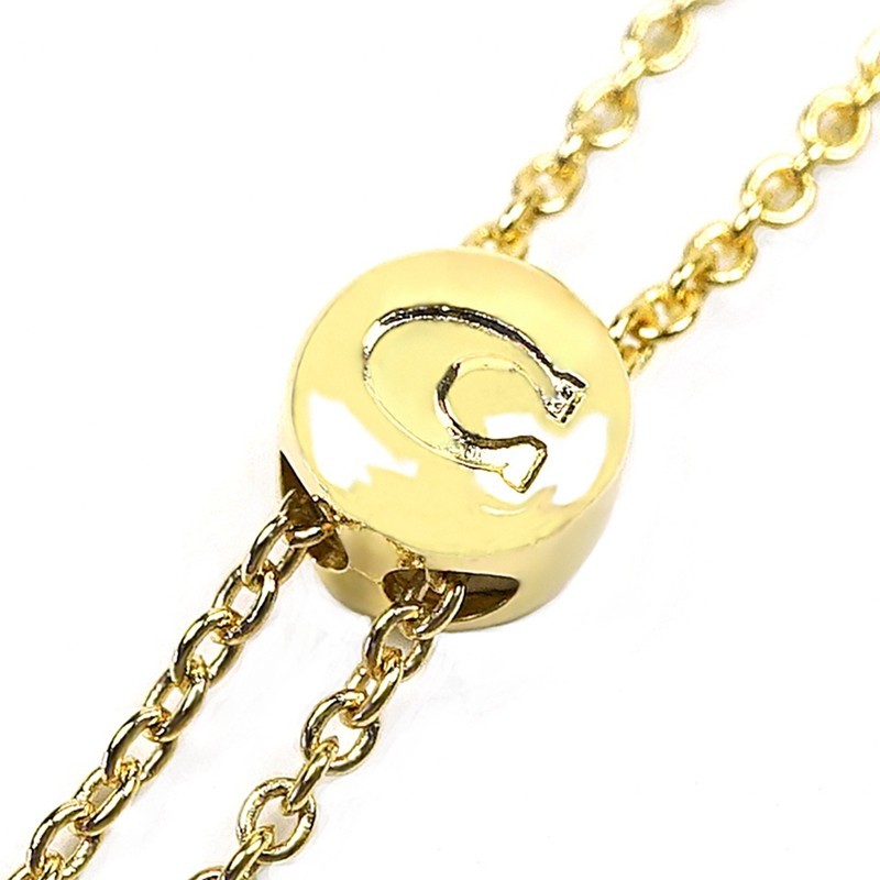 Shop Coach Logo Detail Bracelet In Yellow