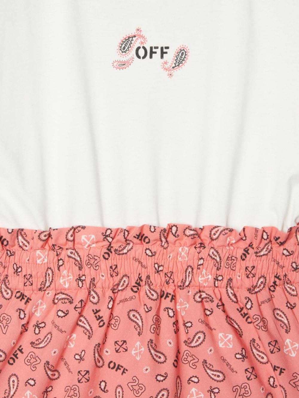 Shop Off-white Bandana Mix Cotton Dress In Pink