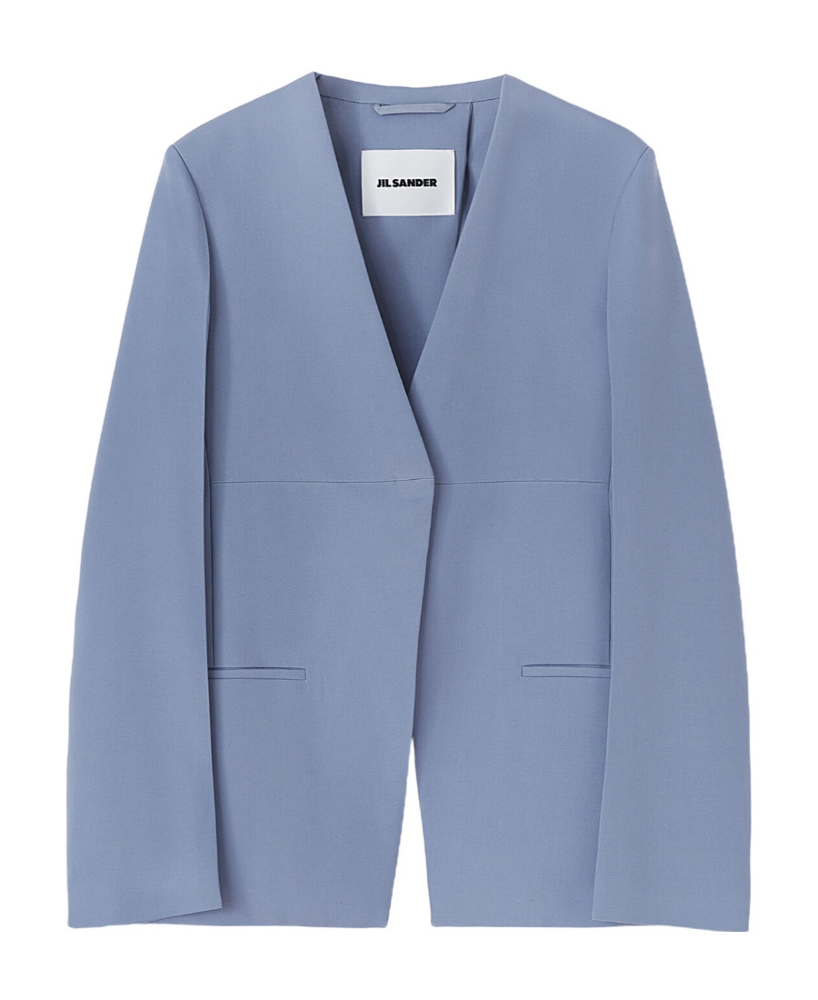 Jil Sander Open-back Wool Blazer In Blue