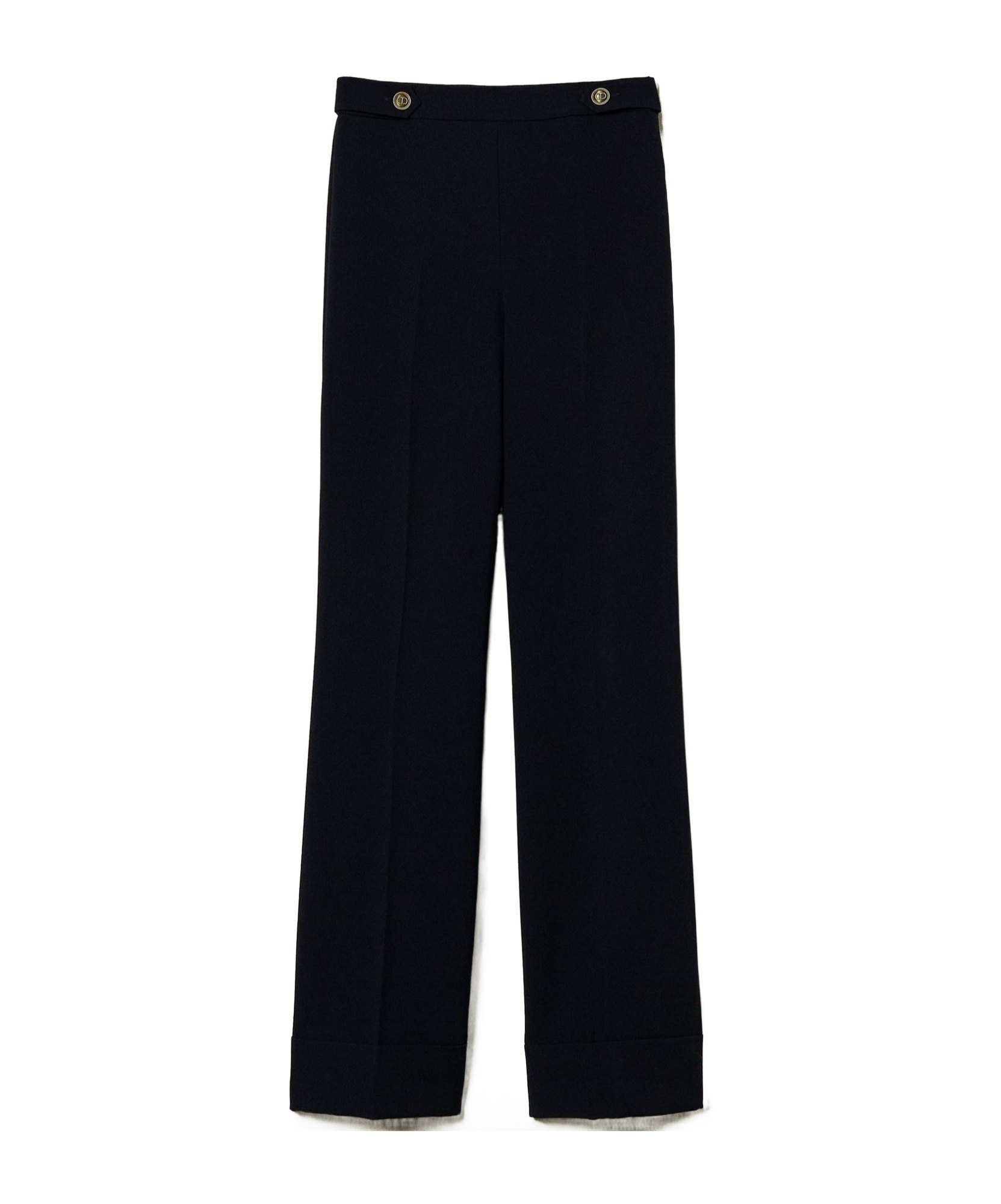 Twinset Cady High-waist Trousers In Black
