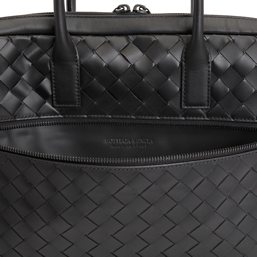 Bottega Veneta Weaving Design Briefcase In Black