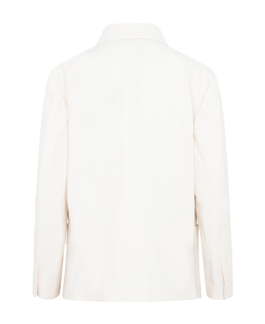 Prada Beige Double Breast Cotton Jacket In Nude