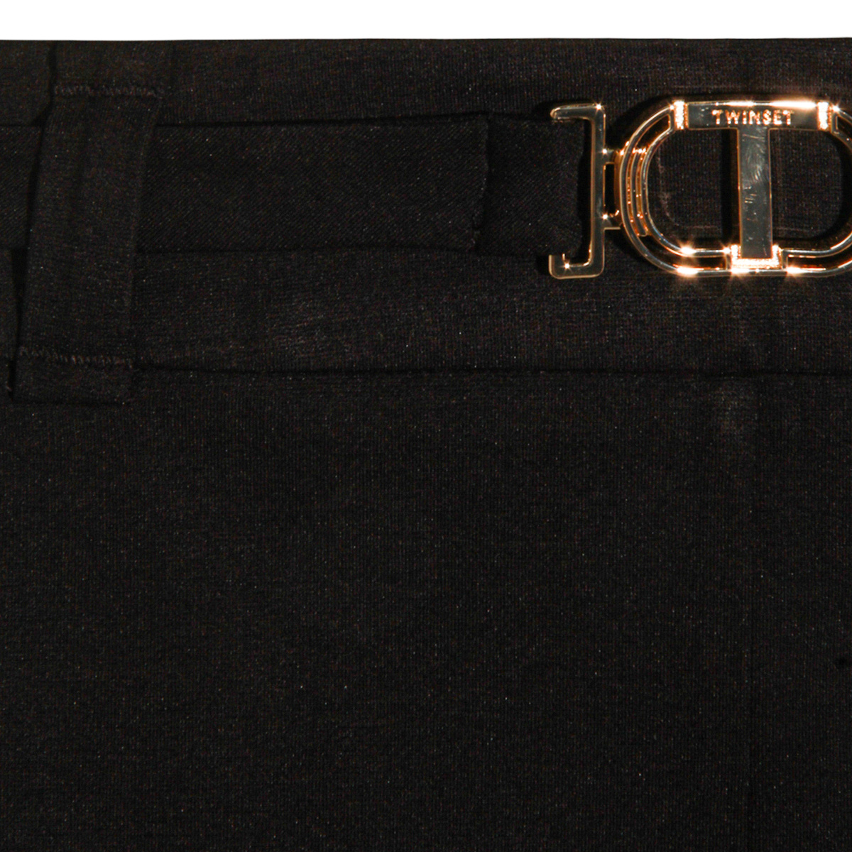 Twinset Oval T Buckle Flared Trousers In Black